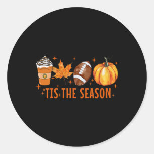 Sticker Rond C'Est La Saison Citrouille Spice Latte Halloween A