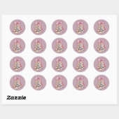 Sticker Rond C'Est La Saison Coquette Bow Girly Pink Xmas Pie (Feuille)