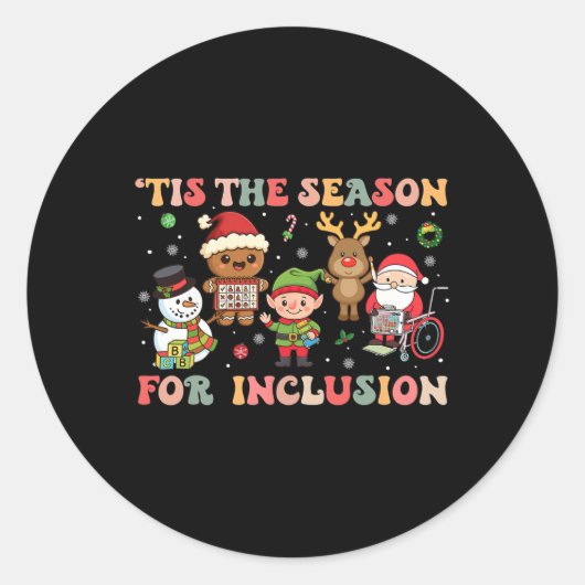 Sticker Rond C'est la saison de l'inclusion Noël Sped Enseignan (Devant)