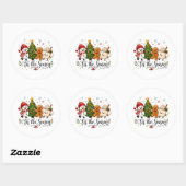 Sticker Rond C'est la saison de Noël (Feuille)