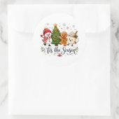 Sticker Rond C'est la saison de Noël (Sac)