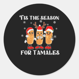 Sticker Rond C'est la saison des tamales Noël mexicain moderne