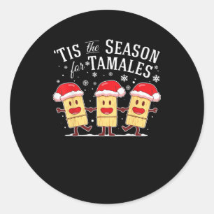 Sticker Rond C'est la saison des tamales Noël nourriture mexica