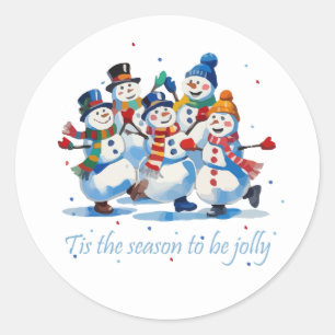 Sticker Rond C'est la saison d'être joyeux Danse joyeuse des bo