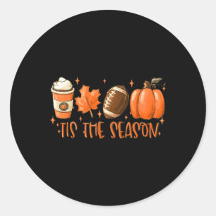 Sticker Rond C'Est La Saison Football Football Chute Thanksgivi