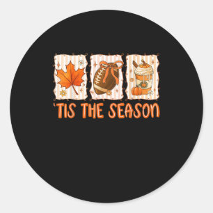 Sticker Rond C'Est La Saison Football Halloween Thanksgiving