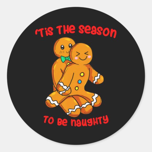 Sticker Rond C'Est La Saison Gingerbread Couple Naught (Devant)