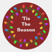 Sticker Rond C'Est La Saison Lumière Wreath Red (Devant)