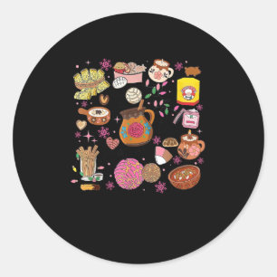 Sticker Rond C'Est La Saison Mexicaine Arbre De Noël Tamales Pa