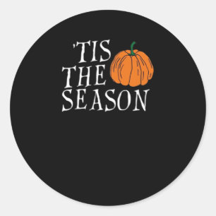 Sticker Rond C'est la saison Mignon citrouille d'Halloween