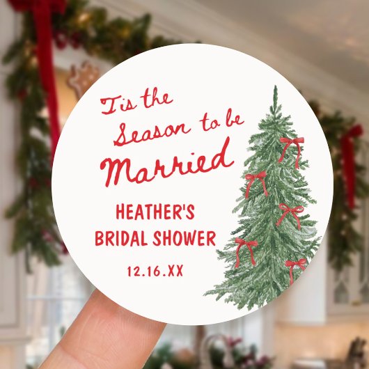 Sticker Rond C'est la saison pour se marier Fête de mariage de 