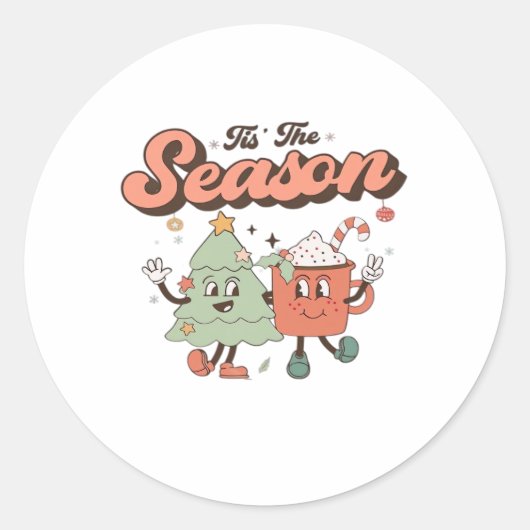 Sticker Rond C'est la saison Style créatif Design mignon (Devant)