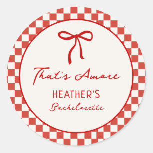 Sticker Rond C'est l'Amour Fête de Bachelorette Pizza Italienne