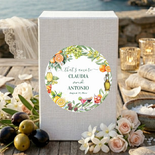 Sticker Rond C'est l'Amour Mariage Citrus Italien
