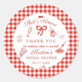 Sticker Rond C'est l'amour Mariage Italien Merci (Devant)