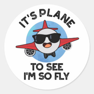 Sticker Rond C'est l'avion pour voir que je suis si Fly Funny A