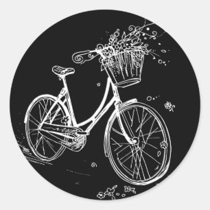 Sticker Rond C'est le bel extérieur (sur le noir)