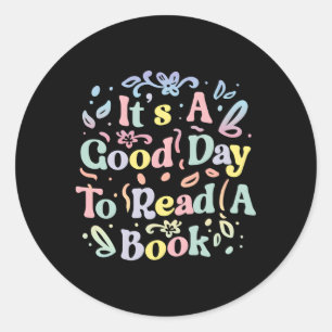 Sticker Rond C'Est Le Jour De Lire La Bibliothèque De Livres Le