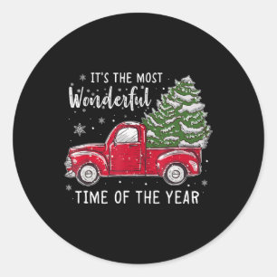 Sticker Rond C'Est Le Moment Le Plus Merveilleux De L'Année Noë
