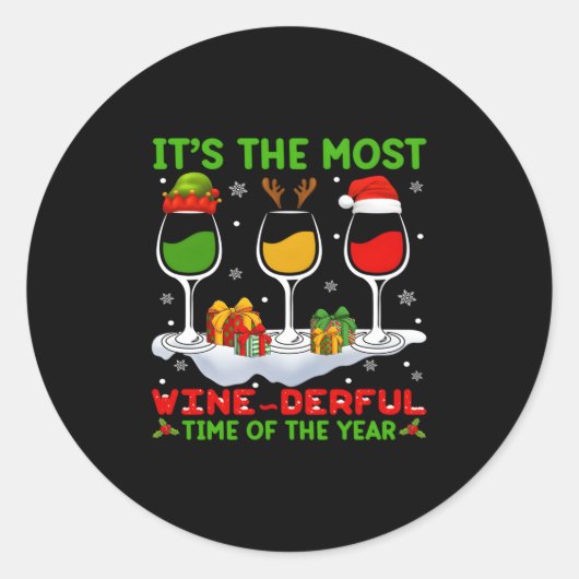 Sticker Rond C'Est Le Moment Le Plus Vin De L'Année (Devant)