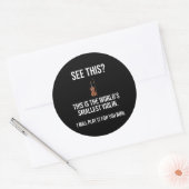 Sticker Rond C'Est Le Plus Petit Violon Sarcastique Du Monde (Enveloppe)