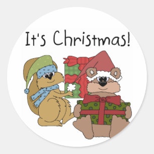 Sticker Rond C'est les T-shirts et cadeaux de Noël