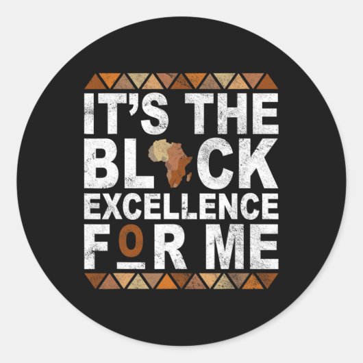 Sticker Rond C'est l'excellence noire pour moi Histoire Mois Me (Devant)
