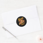 Sticker Rond C'est l'heure de la pizza ! (Enveloppe)