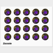 Sticker Rond C'est l'heure du jeu - Purple & Gold (Feuille)