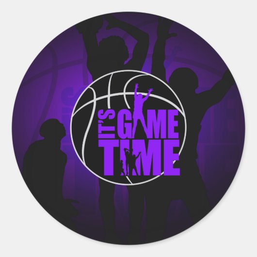 Sticker Rond C'est l'heure du jeu - violet (Devant)