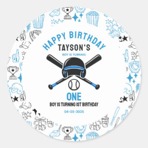 Sticker Rond C'est l'heure du match de baseball 1er anniversair