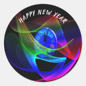 Sticker Rond C'est l'heure d'une fête de la Saint-Sylvestre (Devant)