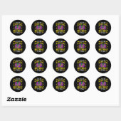 Sticker Rond C'est ma 60e fête de Mardi Gras (Feuille)
