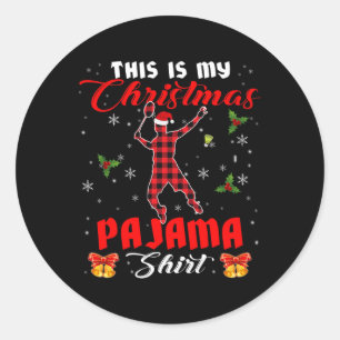 Sticker Rond C'Est Ma Chemise De Noël Père Noël Plaqué Badm