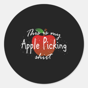 Sticker Rond C'est ma cueillette de pommes Fun automne moisson