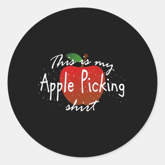 Sticker Rond C'est ma cueillette de pommes Fun automne moisson (Devant)