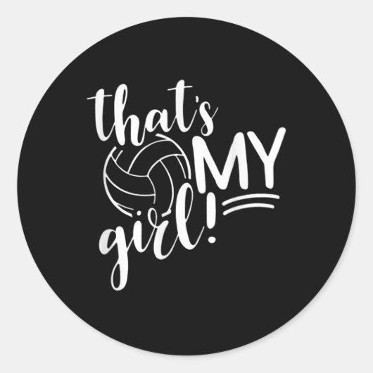 Sticker Rond C'est ma fille Fier Volleyball Maman Volleyball Mo (Devant)