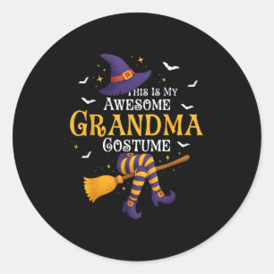 Sticker Rond C'Est Ma Merveilleuse Sorcière Halloween Costume G