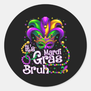 Sticker Rond C'est Mardi Gras Bruh Mardi Gras Party Mask Femmes