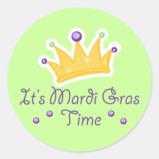 Sticker Rond C'est Mardi Gras Time (Devant)