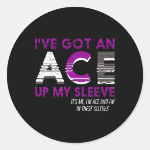 Sticker Rond C'Est Moi Im Ace Et Moi Dans Ces Manches Asexualit
