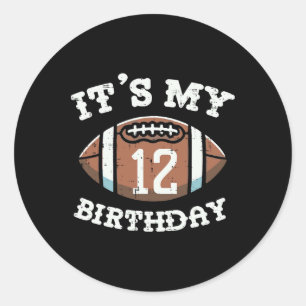 Sticker Rond C'est mon 12e anniversaire Football Américain 12 a