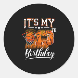Sticker Rond C'est mon 13e anniversaire Sketll Theme 13 ans Bi