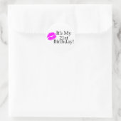Sticker Rond C'est mon 21e anniversaire (Kiss) (Sac)