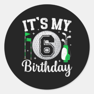 Sticker Rond C'est mon 6e anniversaire Golf 6 ans golfeur B