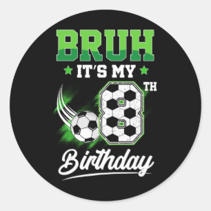 Sticker Rond C'est mon 8e anniversaire garçon fan de sport 8 an