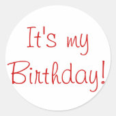 Sticker Rond C'est mon anniversaire ! (Devant)