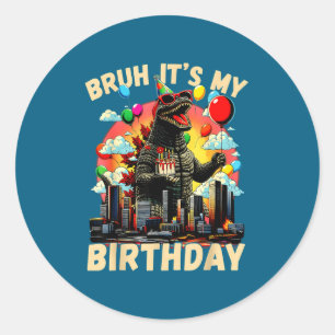 Sticker Rond C'est mon anniversaire Kaiju Fête d'anniversaire J