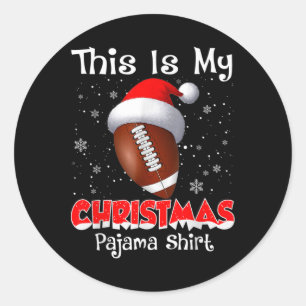 Sticker Rond C'est mon cadeau de pyjama de Noël pour le footbal