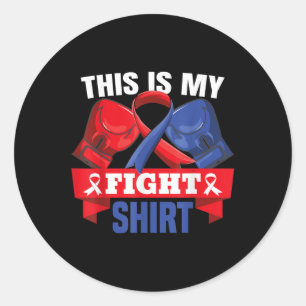 Sticker Rond C'Est Mon Chemise De Combat Chd Coeur Lutte S